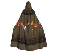 WHJSHOP Cape à capuche pour adulte avec motif cinq petites fleurs pour Halloween, jeux de rôle et fêtes costumées