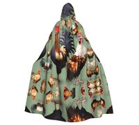 WHJSHOP Cape à capuche pour adulte avec motif coq et poulet - Très grande, confortable et durable