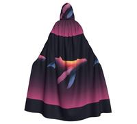 WHJSHOP Cape à capuche pour adulte avec motif dégradé pour Halloween, jeux de rôle et fêtes costumées