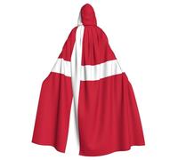 WHJSHOP Cape à capuche pour adulte avec motif drapeau danois pour Halloween assurant un entretien facile et une utilisation durable