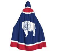WHJSHOP Cape à capuche pour adulte avec motif drapeau de l'État du Wyoming assurant un entretien facile et une utilisation durable