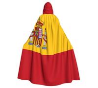 WHJSHOP Cape à capuche pour adulte avec motif drapeau espagnol pour Halloween, costume de jeu de rôle et fêtes à thème