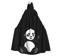 WHJSHOP Cape à capuche pour adulte avec motif panda souriant pour Halloween, jeux de rôle et fêtes costumées
