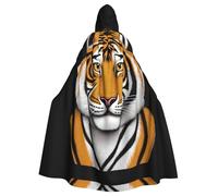 WHJSHOP Cape à capuche pour adulte avec motif tête de tigre au look féroce pour Halloween assurant un entretien facile et une utilisation durable