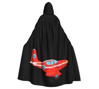 WHJSHOP Cape à capuche pour adulte avec petit avion rouge dans le ciel, sans fermeture éclair, confortable et durable pour les jeux de rôle