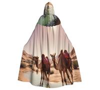WHJSHOP Cape à capuche pour adulte Camels in the oasis Picture Halloween sans fermeture éclair, confortable et durable pour les jeux de rôle