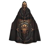 WHJSHOP Cape à capuche pour adulte en cuivre avec motif diable en relief sans fermeture éclair, confortable et durable pour les jeux de rôle