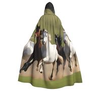 WHJSHOP Cape à capuche pour adulte Horses at the Galop pour Halloween, costume de jeu de rôle et fêtes à thème