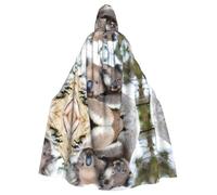 WHJSHOP Cape à capuche pour adulte Koala Bear Halloween pour jeux de rôle, costumes de scène, fêtes facile d'entretien