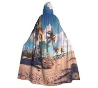 WHJSHOP Cape à capuche pour adulte Miami Beach, Floride pour Halloween, jeux de rôle et fêtes à thème