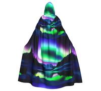 WHJSHOP Cape à capuche pour adulte motif aurore dans le ciel nocturne, sans fermeture éclair, confortable et durable pour les jeux de rôle