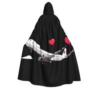 WHJSHOP Cape à capuche pour adulte motif avion qui exprime l'amour sans fermeture éclair, confortable et durable pour les jeux de rôle