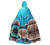 WHJSHOP Cape à capuche pour adulte Motif baleines des mers profondes Pour homme et femme