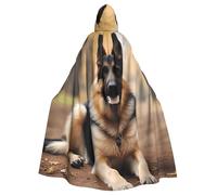 WHJSHOP Cape à capuche pour adulte, motif berger allemand, pour Halloween, jeux de rôle et fêtes à thème