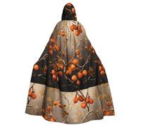 WHJSHOP Cape à capuche pour adulte motif branches kaki dorées sans fermeture éclair, confortable et durable pour les jeux de rôle