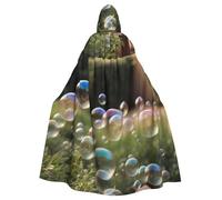WHJSHOP Cape à capuche pour adulte Motif bulles dans le jardin pour Halloween, jeux de rôle et fêtes costumées