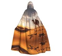 WHJSHOP Cape à capuche pour adulte motif chameau solitaire pour Halloween, jeux de rôle et fêtes costumées