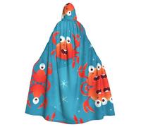WHJSHOP Cape à capuche pour adulte, motif crabe de dessin animé pour Halloween, costumes de jeu de rôle et fêtes à thème