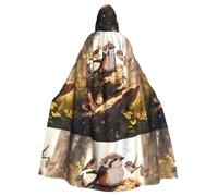 WHJSHOP Cape à capuche pour adulte motif hirondelle dans la jungle, sans fermeture éclair, confortable et durable pour les jeux de rôle