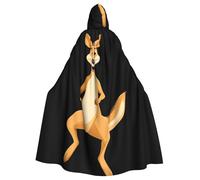WHJSHOP Cape à capuche pour adulte motif kangourou sautant folle, sans fermeture éclair, confortable et durable pour les jeux de rôle