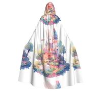 WHJSHOP Cape à capuche pour adulte Motif lapin sur le château pour Halloween, jeux de rôle et fêtes costumées