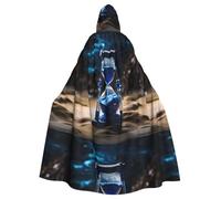 WHJSHOP Cape à capuche pour adulte motif le passage du temps sans fermeture éclair, confortable et durable pour les jeux de rôle