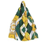 WHJSHOP Cape à capuche pour adulte motif marbre jaune vert sans fermeture éclair, confortable et durable pour les jeux de rôle