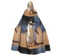 WHJSHOP Cape à capuche pour adulte Motif petit pingouin apprenant à marcher pour Halloween, jeux de rôle et fêtes costumées