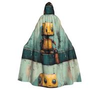 WHJSHOP Cape à capuche pour adulte motif robot solitaire, sans fermeture éclair, confortable et durable pour les jeux de rôle