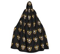 WHJSHOP Cape à capuche tendance pour adulte, imprimé crâne flamme, pour Halloween, jeux de rôle et fêtes costumées