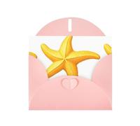 WHJSHOP Carte de vœux avec impression étoile de mer scintillante - Papier nacré de qualité supérieure, effet perle double face, enveloppe en papier perlé avec boucle d'amour