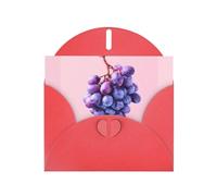 WHJSHOP Carte de vœux avec impression gros plan de raisins - Papier nacré de qualité supérieure, effet perlé double face, enveloppe en papier perlé avec boucle d'amour