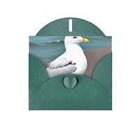 WHJSHOP Carte de vœux avec imprimé mouette Vert foncé - Papier nacré double face haut de gamme Effet perle Love Buckle Enveloppe en papier nacré