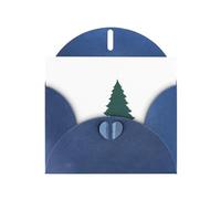 WHJSHOP Carte de vœux avec imprimé petit ours blanc à côté d'un pin - Papier nacré de qualité supérieure, effet perle double face, enveloppe en papier perlé avec boucle d'amour