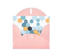 WHJSHOP Carte de vœux avec motif géométrique en nid d'abeille - Papier nacré de qualité supérieure, effet perlé double face, enveloppe en papier perlé avec boucle d'amour