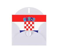 WHJSHOP Carte de vœux blanche à motif drapeau de la République de Croatie 10,2 x 15,2 cm pour Noël, anniversaire d'enfant, Saint-Valentin, anniversaire de mariage et invitations de fête