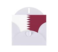 WHJSHOP Carte de vœux blanche à motif drapeau du Qatar 10,2 x 15,2 cm pour Noël, anniversaire d'enfant, Saint-Valentin, anniversaire de mariage et invitations de fête