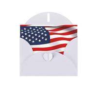 WHJSHOP Carte de vœux blanche à motif patriotique drapeau américain 10,2 x 15,2 cm pour Noël, anniversaire d'enfant, Saint-Valentin, anniversaire de mariage et invitations de fête