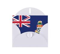 WHJSHOP Carte de vœux blanche avec drapeau des îles Caïmans, parfaite pour la Saint-Valentin, un anniversaire de mariage et des invitations de fête