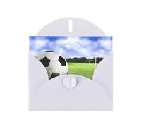 WHJSHOP Carte de vœux blanche avec fond ballon de football 10,2 x 15,2 cm pour Noël, anniversaire d'enfant, Saint-Valentin, anniversaire de mariage et invitations de fête