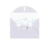 WHJSHOP Carte de vœux blanche avec impression de petits poissons, parfaite pour la Saint-Valentin, un anniversaire de mariage et des invitations de fête
