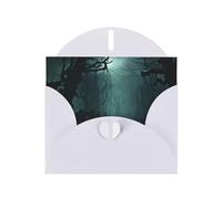WHJSHOP Carte de vœux blanche avec impression forêt sombre, parfaite pour la Saint-Valentin, un anniversaire de mariage et des invitations de fête
