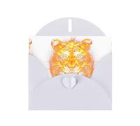 WHJSHOP Carte de vœux blanche avec motif tigre flammes féroces de 10,2 x 15,2 cm pour Noël, anniversaire d'enfant, Saint-Valentin, anniversaire de mariage et invitations de fête