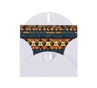 WHJSHOP Carte de vœux blanche avec texture ethnique tribale africaine 10,2 x 15,2 cm pour Noël, anniversaire d'enfant, Saint-Valentin, anniversaire de mariage et invitations de fête