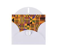 WHJSHOP Carte de vœux blanche avec texture ethnique tribale africaine 10,2 x 15,2 cm pour Noël, anniversaire d'enfant, Saint-Valentin, anniversaire de mariage et invitations de fête
