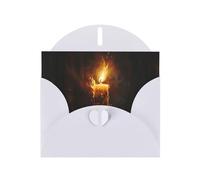 WHJSHOP Carte de vœux blanche brûlant des bougies, parfaite pour la Saint-Valentin, un anniversaire de mariage et des invitations de fête