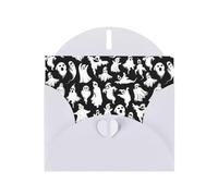 WHJSHOP Carte de vœux blanche d'Halloween gothique 10,2 x 15,2 cm pour Noël, anniversaire d'enfant, Saint-Valentin, anniversaire de mariage et invitations de fête