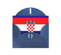 WHJSHOP Carte de vœux bleue à motif drapeau de la République de Croatie 10,2 x 15,2 cm pour Noël, anniversaire d'enfant, Saint-Valentin, anniversaire de mariage et invitations de fête