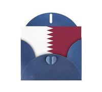 WHJSHOP Carte de vœux bleue à motif drapeau du Qatar 10,2 x 15,2 cm pour Noël, anniversaire d'enfant, Saint-Valentin, anniversaire de mariage et invitations de fête