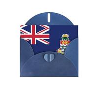 WHJSHOP Carte de vœux bleue avec drapeau des îles Caïmans, parfaite pour la Saint-Valentin, un anniversaire de mariage et des invitations de fête